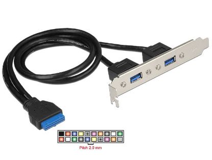 Εικόνα της DELOCK Cable USB 3.0 2x Type-A female σε 19pin header female