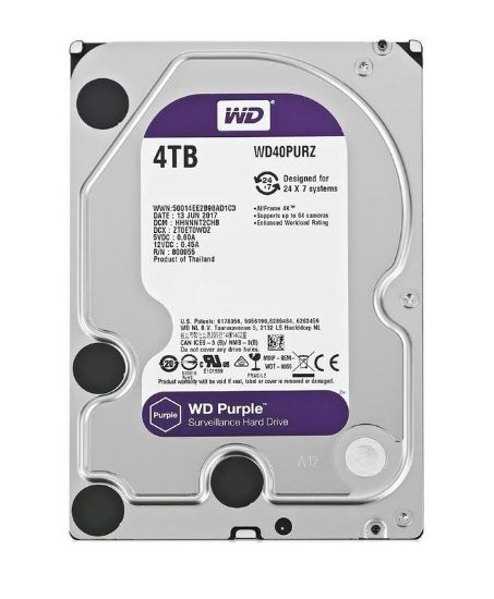 Εικόνα της WD σκληρός δίσκος 3.5" Purple Surveillance 4TB, 64MB, 5400RPM, SATA III