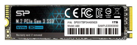 Εικόνα της SILICON POWER SSD PCIe Gen3x4 P34A60 M.2 2280, 1TB, 2.200-1.600MB/s