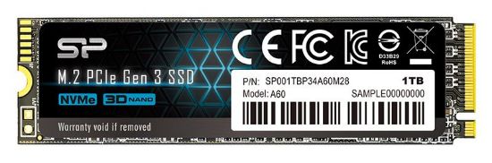 Picture of SILICON POWER SSD PCIe Gen3x4 P34A60 M.2 2280, 1TB, 2.200-1.600MB/s