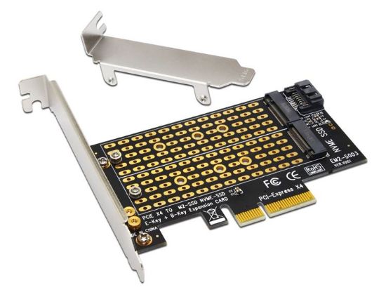 Εικόνα της POWERTECH κάρτα επέκτασης PCIe x4 σε M.2 Key M & B NVMe TOOL-0049