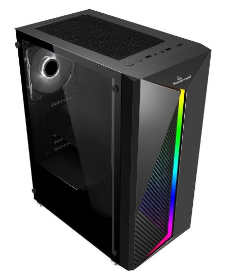Picture of POWERTECH Gaming case PT-848, tempered glass, 80mm fan, PSU 500W PT-864