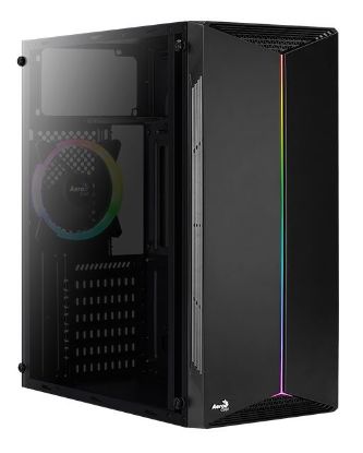 Picture of AEROCOOL PC case mid tower SPLIT-G-BK-V1, 192.5x412.5x392mm, 1x RGB fan