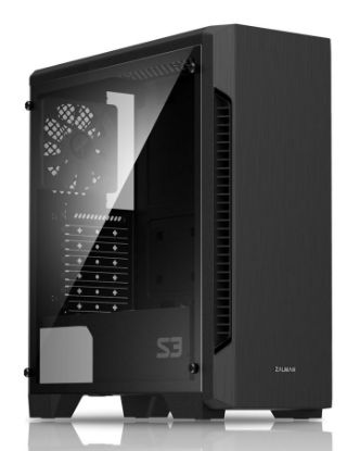 Εικόνα της ZALMAN PC case S3 TG, mid tower, 424x196x462mm, 3x fan, διάφανο πλαϊνό