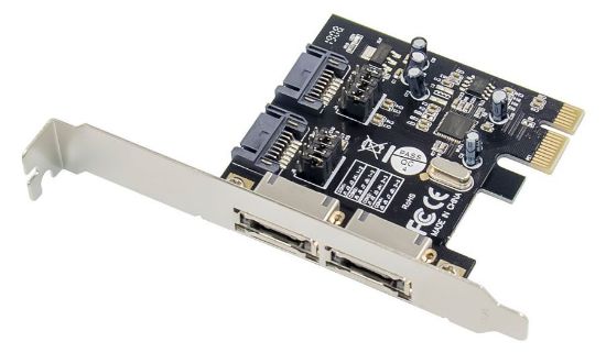 Εικόνα της POWERTECH κάρτα επέκτασης PCIe σε 2x SATA ST51, ASM1061, low profile