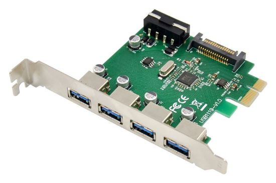 Εικόνα της POWERTECH κάρτα επέκτασης PCIe σε 4x USB 3.0 ST66, VL805 + RTL8153