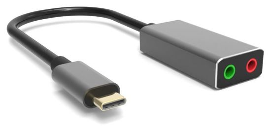 Εικόνα της POWERTECH USB Type-C κάρτα ήχου PTH-045, 2x 3.5mm, γκρι