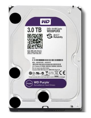 Εικόνα της WD σκληρός δίσκος 3.5" Purple Surveillance 3TB, 64MB, 5400RPM, SATA III