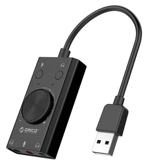 Εικόνα της ORICO USB κάρτα ήχου SC2, USB 2.0, 3x 3.5mm, volume control, μαύρο