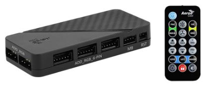 Picture of AEROCOOL RGB control hub H66F, με ασύρματο χειριστήριο, 8 connectors