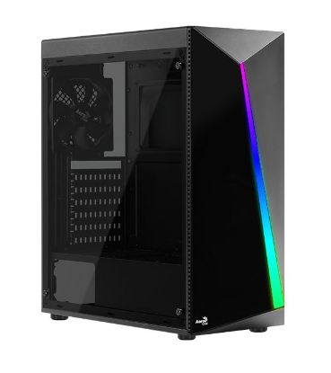 Picture of AEROCOOL PC case mid tower SHARD-G, 194x444x423.5mm, 4x RGB fan, μαύρο