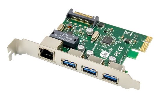 Picture of POWERTECH κάρτα επέκτασης PCIe σε USB 3.0 & GbE LAN ST642, VL805&RTL8153