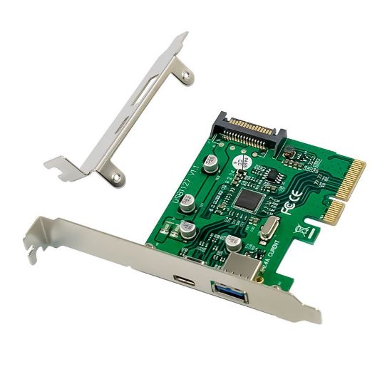 Εικόνα της POWERTECH κάρτα επέκτασης PCIe σε USB 3.1 & USB-C ST618, ASM1142